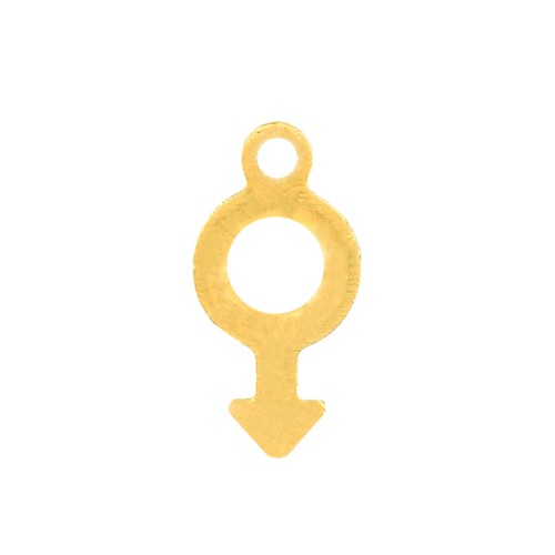 Dije símbolo masculino 12x6 mm - Acero inoxidable Dorado x1