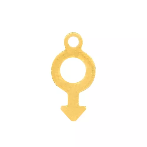 Dije símbolo masculino 12x6 mm - Acero inoxidable Dorado x1