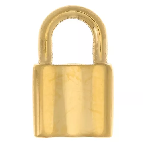Dije candado 17x10 mm - Acero inoxidable Dorado 304L x1