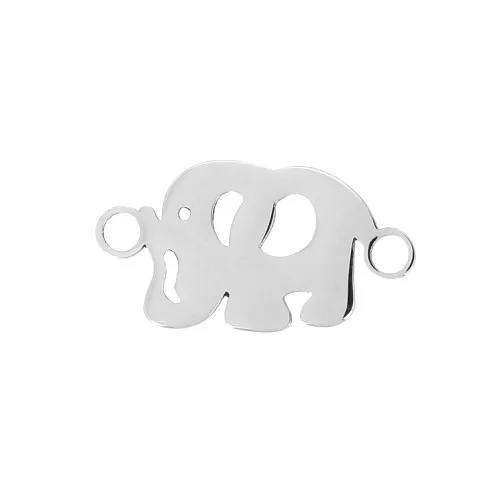 Entrepieza elefante 2 anillas 19x10 mm - Acero inoxidable x1