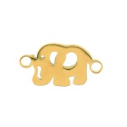 Entrepieza elefante 2 anillas 19x10 mm - Acero inoxidable Dorado x1