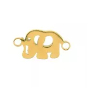 Entrepieza elefante 2 anillas 19x10 mm - Acero inoxidable Dorado x1