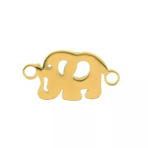 Entrepieza elefante 2 anillas 19x10 mm - Acero inoxidable Dorado x1