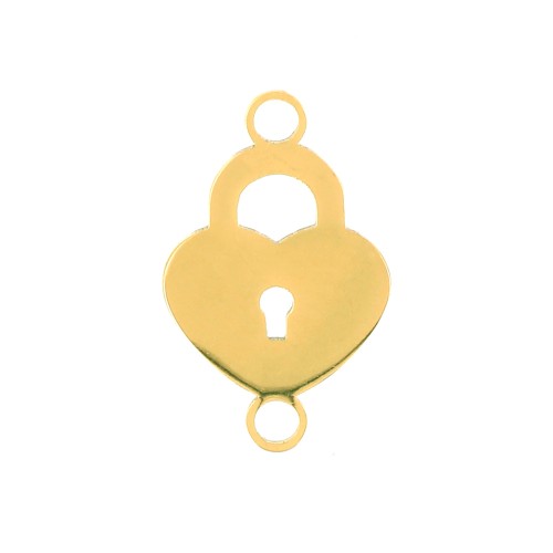 Entrepieza cadenas corazón 2 anillas 19x12 mm - Acero inoxidable Dorado x1