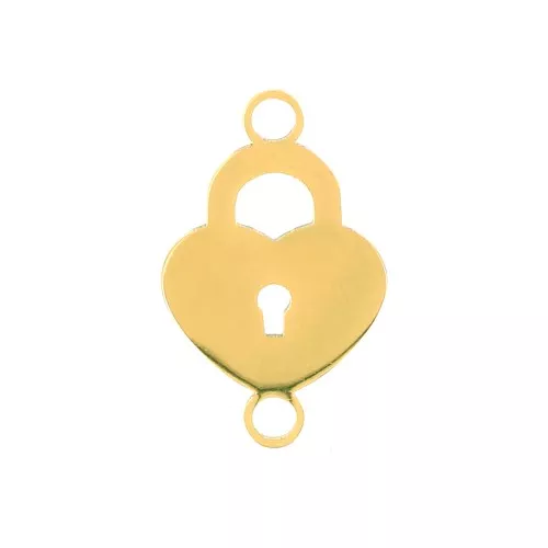 Entrepieza cadenas corazón 2 anillas 19x12 mm - Acero inoxidable Dorado x1