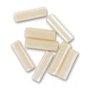 Cuentas de Rocalla Preciosa, tubos de 6,5 x 2 mm, color crema, 20 g
