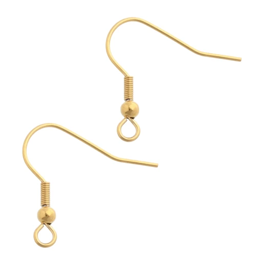 Ganchos de 19,5 mm con anilla abierta - Acero inoxidable 304L Dorado x2