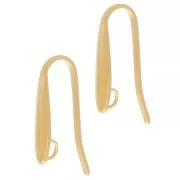Pendientes de diseño 17x3 mm con anilla abierta - Acero inoxidable 304L Dorado x2