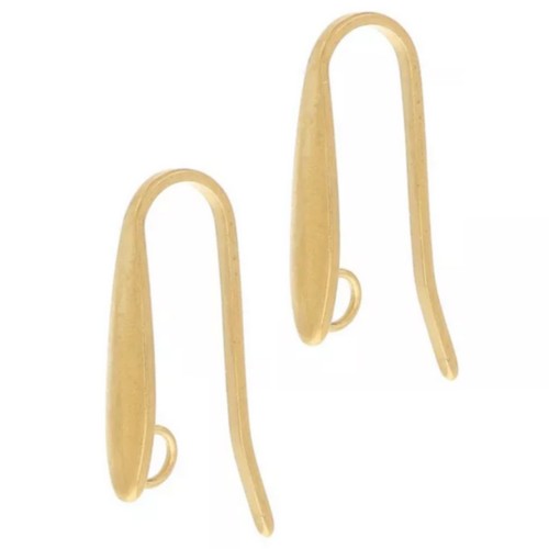 Pendientes de diseño 17x3 mm con anilla abierta - Acero inoxidable 304L Dorado x2