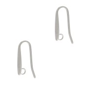 Pendientes de gancho de diseño, 17 x 3,5 mm, con aro abierto - Acero inoxidable 304 x 2