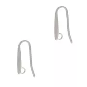 Pendientes de gancho de diseño, 17 x 3,5 mm, con aro abierto - Acero inoxidable 304 x 2