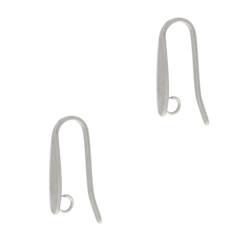 Pendientes de gancho de diseño, 17 x 3,5 mm, con aro abierto - Acero inoxidable 304 x 2
