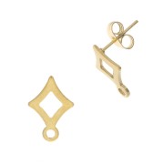 Ganchos pendientes rombo con anilla cerrada 14x10 mm - acero inoxidable Dorado x2|raw }}