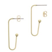 Ganchos pendientes U design con pequeña bola 34x12 mm - Dorado x2|raw }}