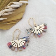 Ganchos pendientes design 19 mm con un agujero - acero inoxidable Dorado 304 x2