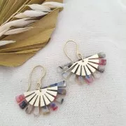 Ganchos pendientes design 19 mm con un agujero - acero inoxidable Dorado 304 x2