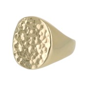 Anillo sello martillado para mujer talla 56 Chapado de Oro 3 micras x1|raw }}