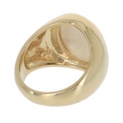 Anillo de Sello - nacarado ovalado para mujer talla 50 chapado de Oro 3 micras x1