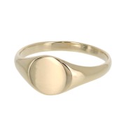 Anillo de Sello redondo para mujer talla 58 chapado de Oro 3 micras x1|raw }}