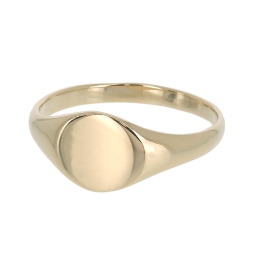 Anillo de Sello redondo para mujer talla 58 chapado de Oro 3 micras x1