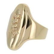 Anillo ovalado - espiga - para mujer talla 50 chapado de Oro 3 micras x1|raw }}