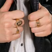 Anillo ovalado - espiga - para mujer talla 54 chapado de Oro 3 micras x1