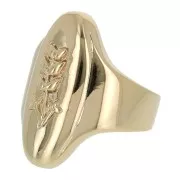 Anillo ovalado - espiga - para mujer talla 56 chapado de Oro 3 micras x1