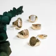 Anillo ovalado - espiga - para mujer talla 56 chapado de Oro 3 micras x1