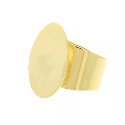 Anillo ajustable con bandeja martillada 25 mm - Dorado al oro fino x1