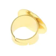 Anillo ajustable con bandeja martillada 25 mm - Dorado al oro fino x1