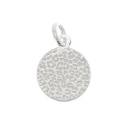 Dije redondo estampado leopardo 10 mm con anilla abierta - Plata 925 x1