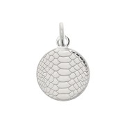 Dije redondo estampado serpiente 10 mm con anilla abierta - Plata 925|raw }}