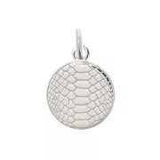 Dije redondo estampado serpiente 10 mm con anilla abierta - Plata 925