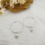 Dije redondo estampado ojo con óxido de zirconio 9 mm anilla cerrada - Plata 925 x1