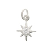 Dije estrella del norte con óxido de zirconio 11x8mm anilla cerrada - Plata 925 x1|raw }}