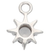 Dije estrella del norte con circonita cúbica de 10,6 x 8 mm - anilla cerrada - Plata 925 x1