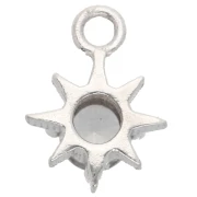 Dije estrella del norte con circonita cúbica de 10,6 x 8 mm - anilla cerrada - Plata 925 x1