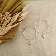 Dije estrella del norte con óxido de zirconio 11x8mm anilla cerrada - Plata 925 x1