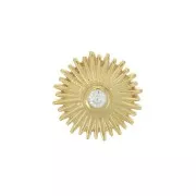 Colgante sol con óxido de zirconio 14 mm - Plata 925 Dorado - Crystal x1