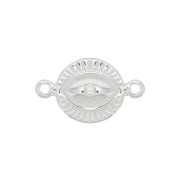 Entrepieza redondo estampado ojo con óxido de zirconio 14x8 mm - Plata 925 - Crystal x1|raw }}