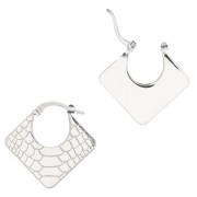 Aros pendientes rombo estampado serpiente 24x25 mm - Plata 925 x2|raw }}