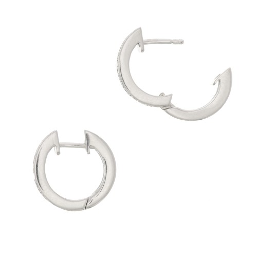 Ganchos pendientes con óxido de zirconio 13.5 mm - Plata 925 - Negro x2