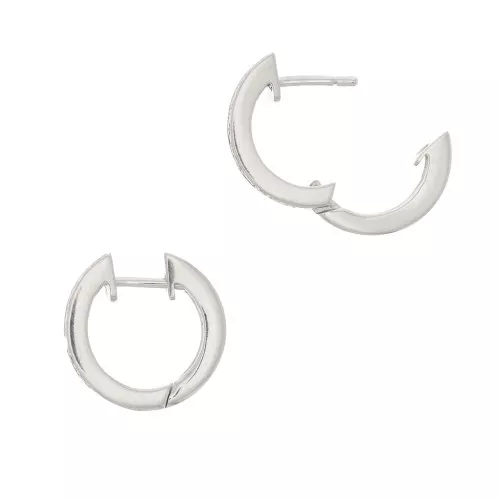 Ganchos pendientes con óxido de zirconio 13.5 mm - Plata 925 - Negro x2