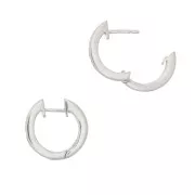 Ganchos pendientes con óxido de zirconio 13.5 mm - Plata 925 - Negro x2