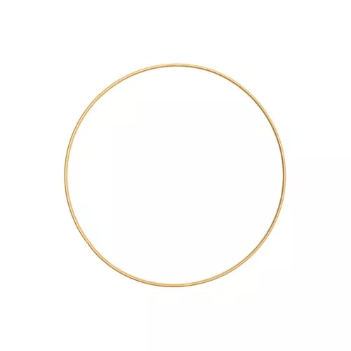 Círculo de metal desnudo para atrapasueños y pantallas 20 cm - Dorado x1