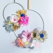 Cuadrado de metal desnudo para atrapasueños y pantallas 20 cm - Blanco x1