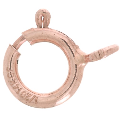 Cierre de reasa 5.5 mm con anilla abierta - Rosa Gold filled x1