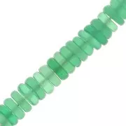 Cuentas arandalas Heishi en gema tintada 5,5x2 mm - Onix verde x20