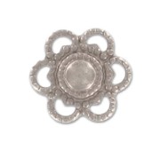 Mini-estampas flores 12 mm plateado antiguo x8|raw }}