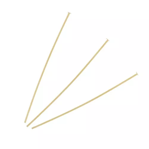Bastones cabeza de alfiler 1.7 mm 50x0,7 mm - Dorado con oro fino x20